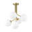 5-Light Modern Sputnik Glass Globe Semi Flush Mount