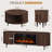 70" Fireplace Tv Stand And Coffee Table Set With Hidden Storage: Flip-top Lid & Sliding Doors-662976348