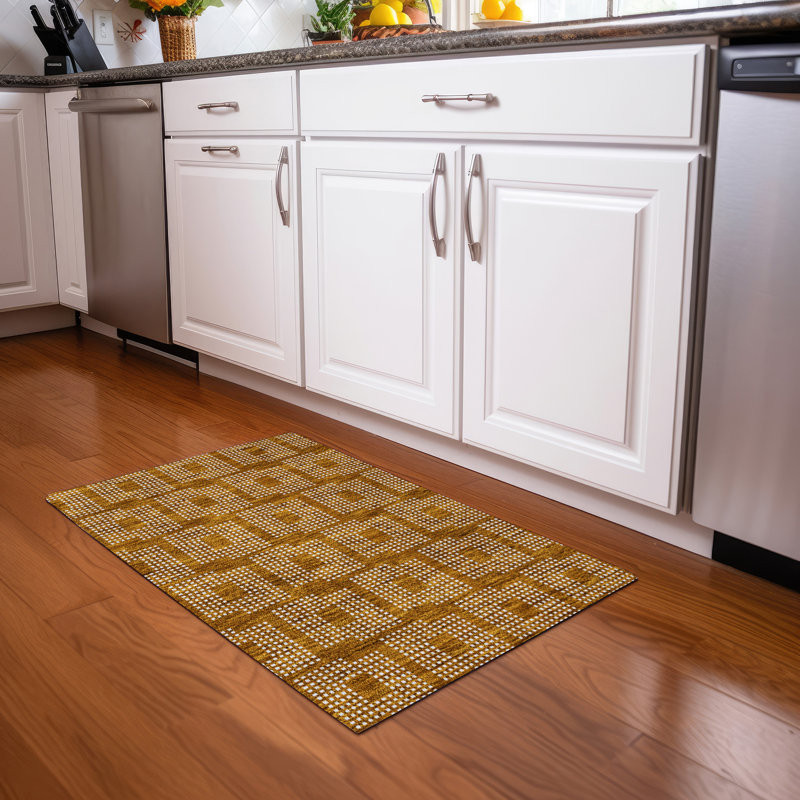 Tapis terre cuite lavable à la machine Premium Prisco, Rectangle 1 pi 8 po x 2 pi 6 po