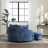 Upholstered Barrel Chair With Ottoman-100891575