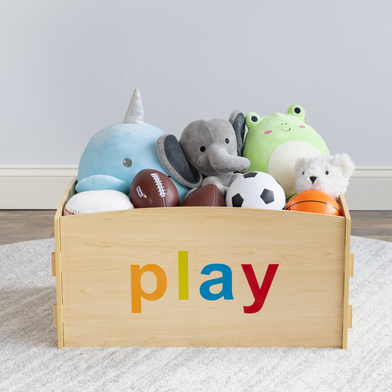 Coffre de rangement pour jouets Ebern Designs, naturel