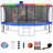 Fiziti Outdoor Trampoline Series 16' Round Backyard Trampoline with Safety Enclosure