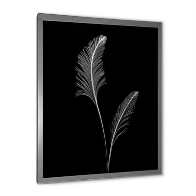 Minimalisme, fougère noire et blanche sur toile