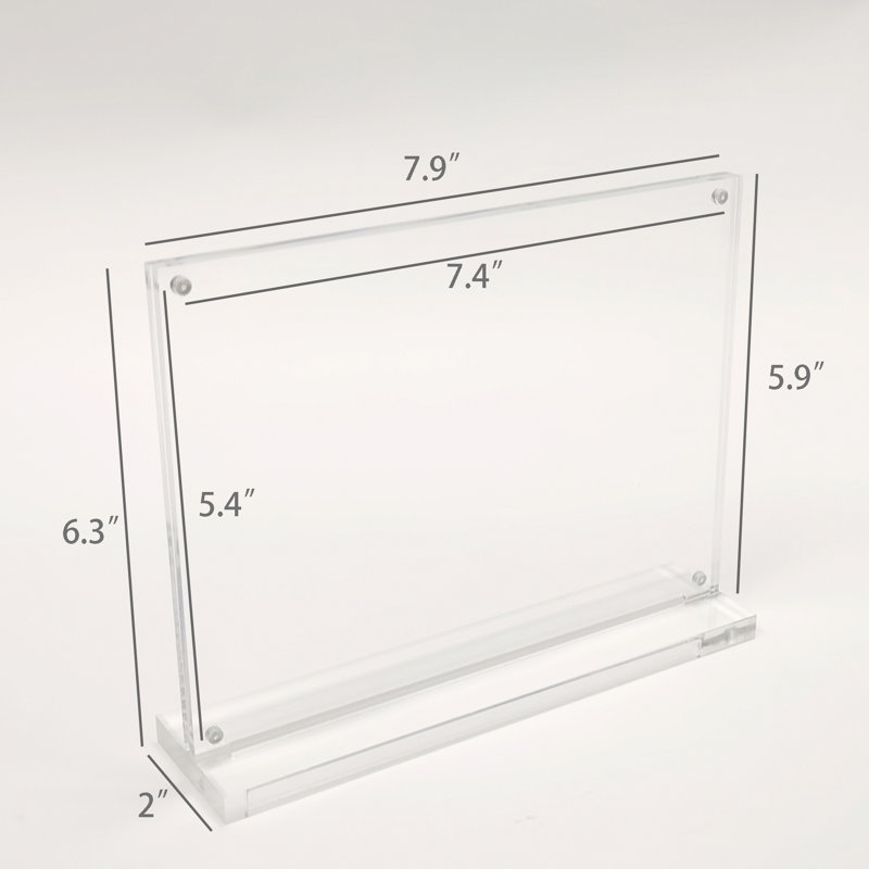 7 X 5" Clear Acrylic Picture Frame Magnetic Sign Holder Menu Holder Portrait Vertical