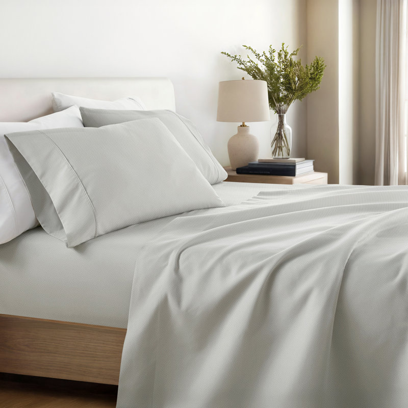 Ensemble de draps en microfibre Home My Heart, Gris clair, Ensemble de draps pour très grand lit + un drap-h