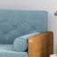 Canapé de salon bleu style Mid-Century en tissu, 80,5 cm (H) x 181 cm (L) x 77,5 cm (P), élégant avec pieds évasés, 77,5 cm (P) x 80,5 cm (H), mobilier luxueux