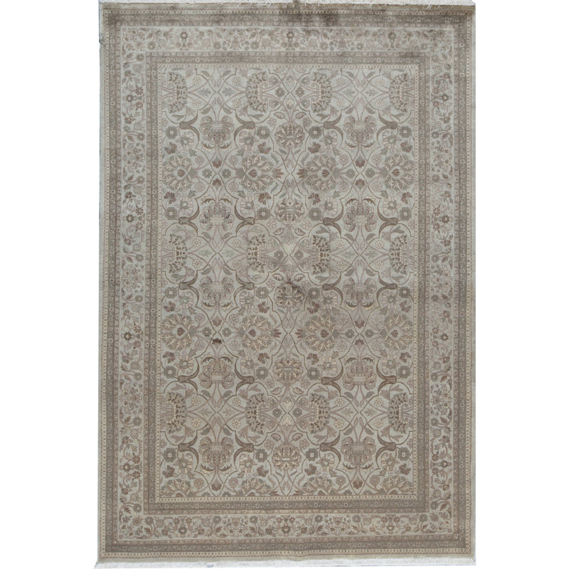 Marquis Wool Oriental Area Rug in Brown/Beige, Rectangle 4'3" x 6'2"