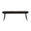 Banc avec coussin ferme, pieds en métal noir pour support en cuir, base élégante