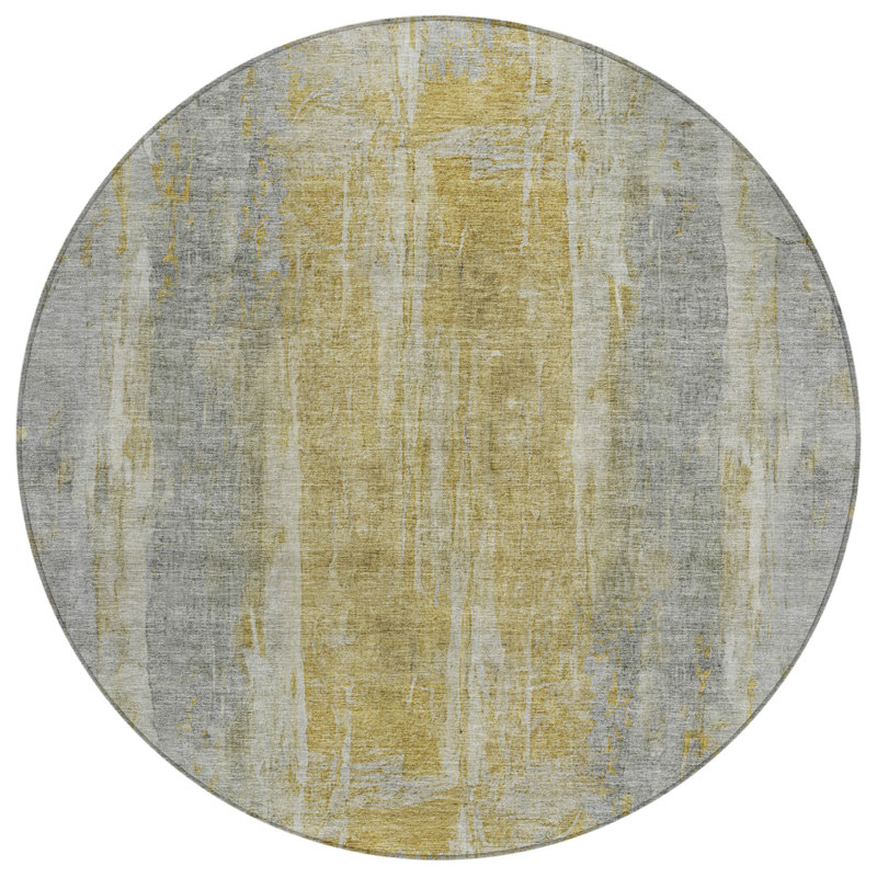 Machine Washable Indoor/Outdoor Matteson ACN2309 Abstract Rug, Round 8'