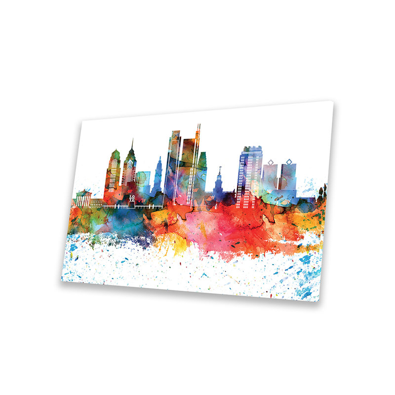 Philadelphie, aquarelle colorée, impression sur toile acrylique
