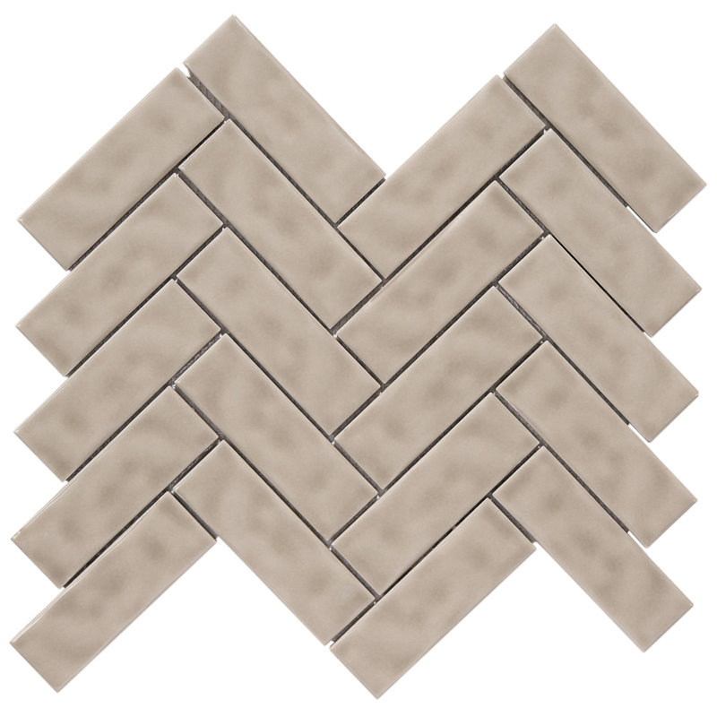 1.35" x 4.35" Porcelain Mosaic Wall & Floor Tile, Taupe