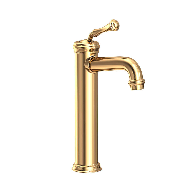 Astor Single Hole Vessel Faucet, Uncoated Polished Brass (Living, non-returnable)