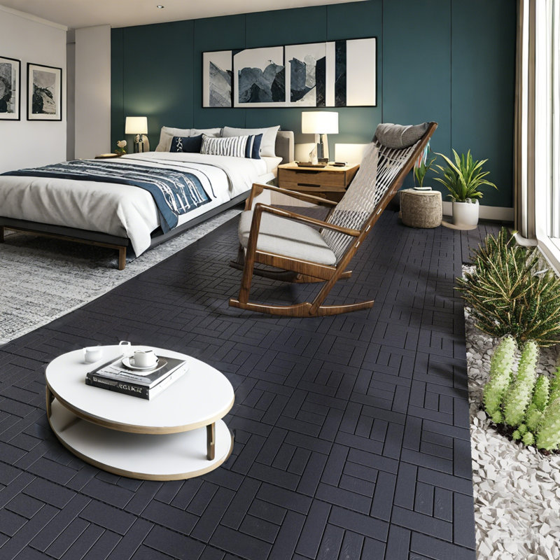 Carreau de terrasse emboîtable en plastique L 12 po x l 12 po, Gris