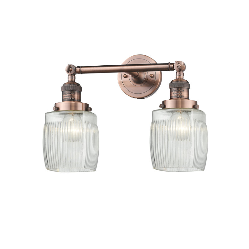 Éclairage pour salle de bain à intensité variable 2 lumières Mireya, Ampoule non incluse, Cuivre antique