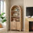 Storage Bookcase/Arched Cabinet With Fluted Doors & Adjustable Shelves – Entryway, Living Room-2132478056-2138823606