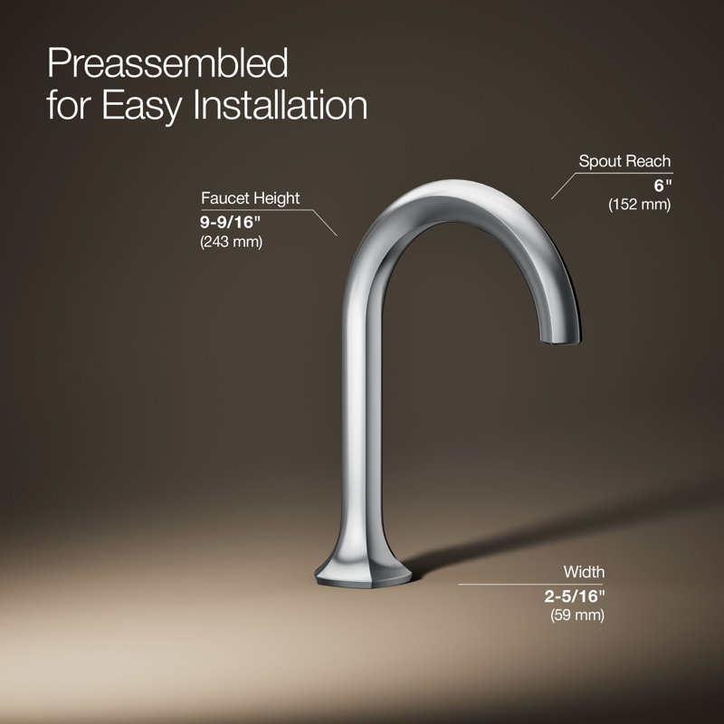 Occasion Sink with Cane Design Single Hole Bathroom Faucet with Drain Assembly, Polished Chrome