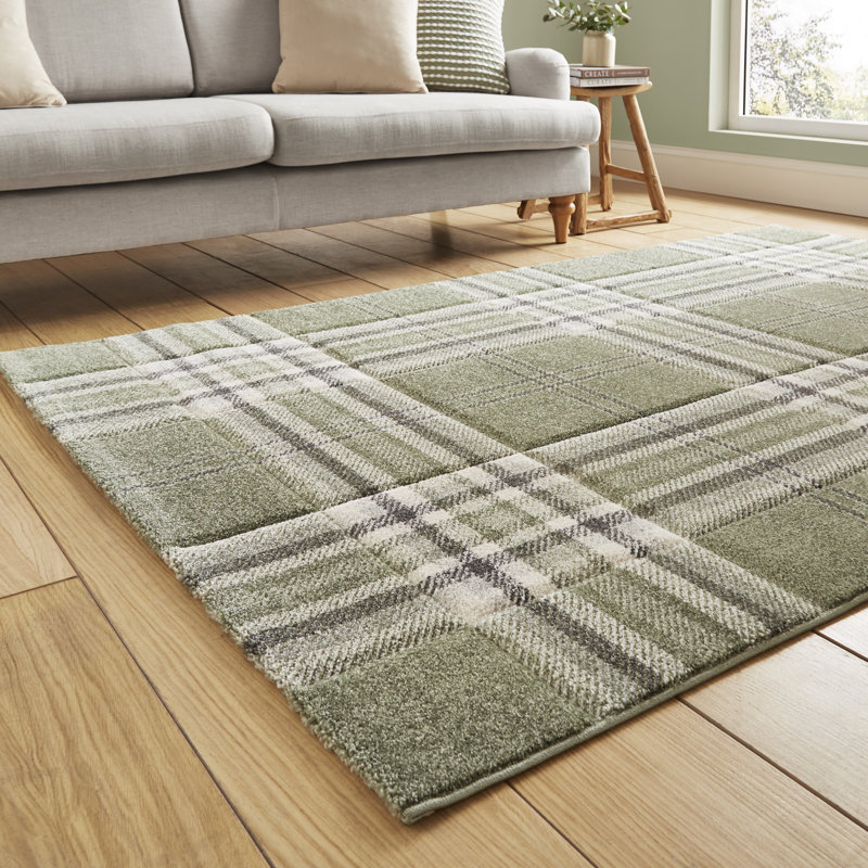 Geometric 160cm X 230cm Area Rug, Sage Green, Rectangle 80 x 150 cm