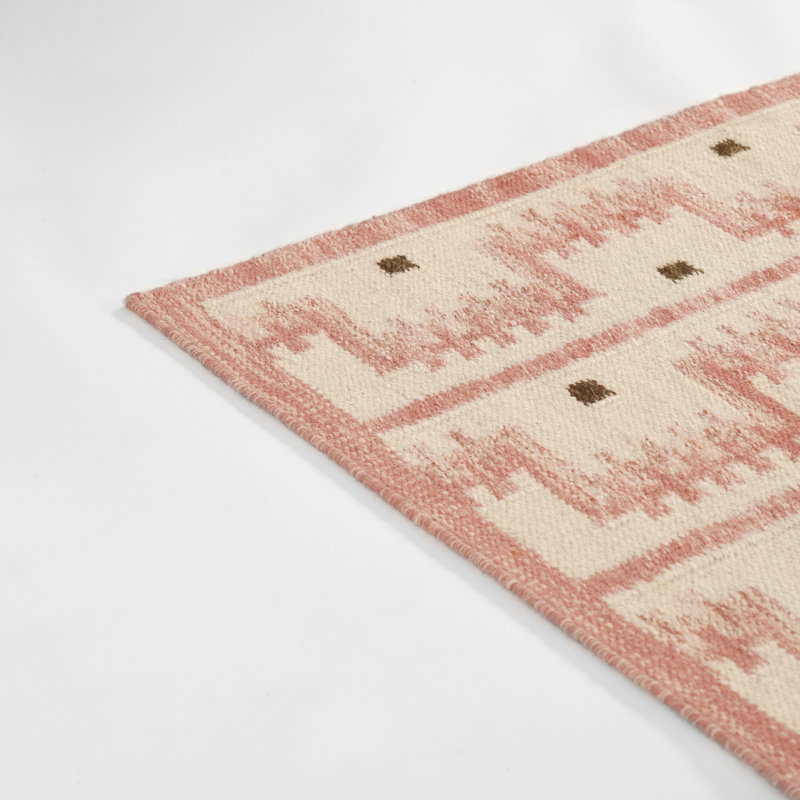 Tapis géométrique en laine et en coton tissé à la main Freya, Rectangulaire 8 pi x 10 pi