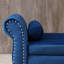 Aijia 63 "Velvet multifonctionnel banc de rangement rectangulaire canapé tabouret boutons capitonné avec garniture cloutée pieds en bois massif avec 1 coussin, bleu-1752404694-1752404692