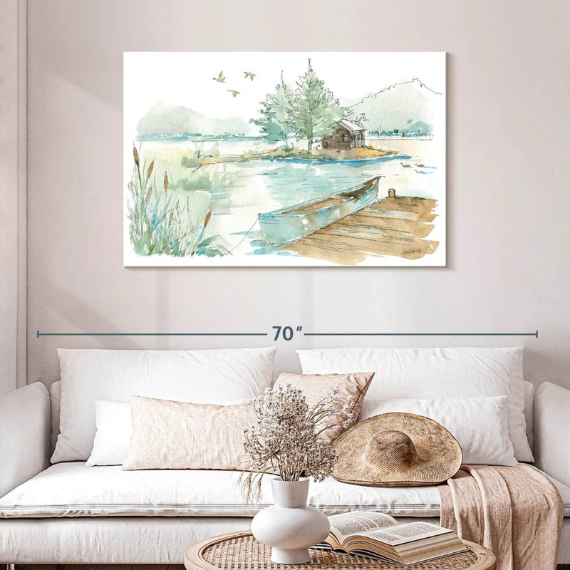 Alvord Lakehouse On White, 30" H x 45" W