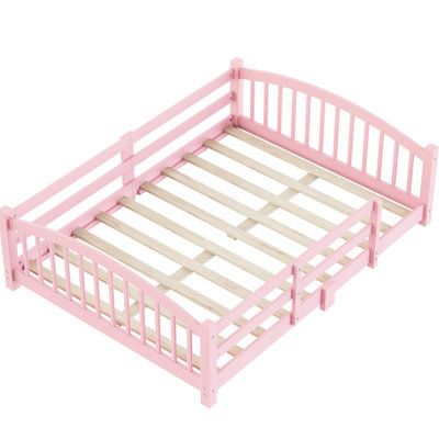 Bed, Floor Full Solid Wood Bed