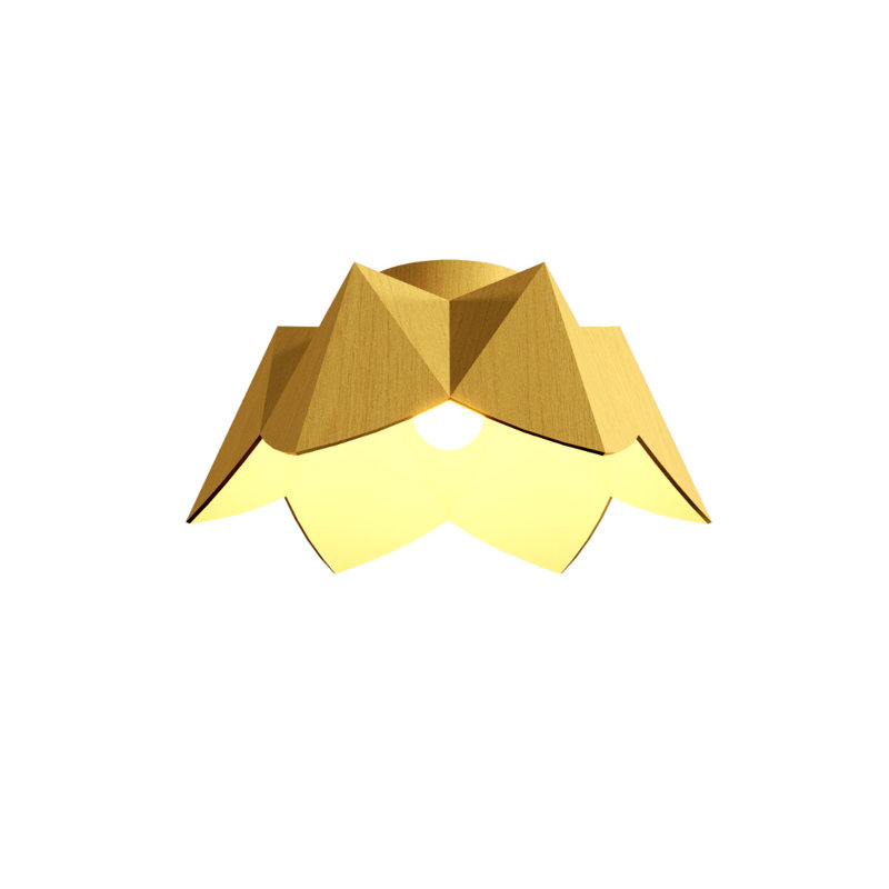 Plafonnier encastré 1 lumière Physalis, H 7,87 po x l 18,5 po x P 18,5 po, Or biologique