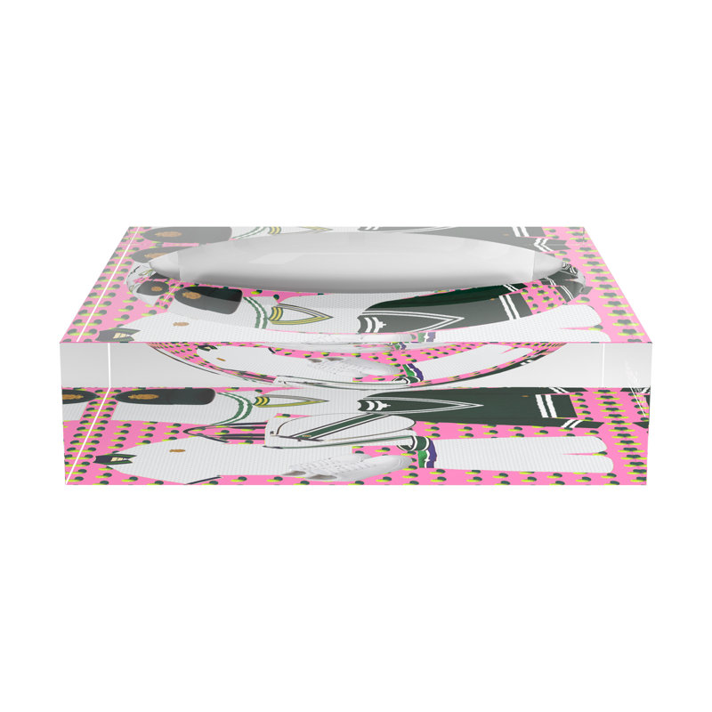 Plat à chat Tenniscore Fashion, 6"W x 6"D x 2"H, Rose