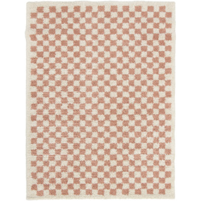 Neamiah Chequered Shag Area Rug