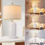 Ensemble de 2 lampes de table modernes en céramique de 23 po, lampes de table pour le salon, lampes de chevet rustique blanc-1896407293