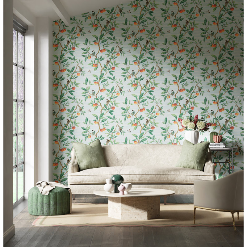 Ella Wallpaper, Sky/Fig Leaf/Nectarine