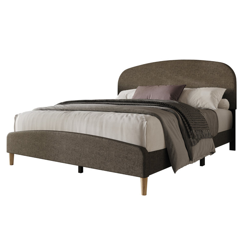 Britnei Upholstered Standard Bed, Brown, King