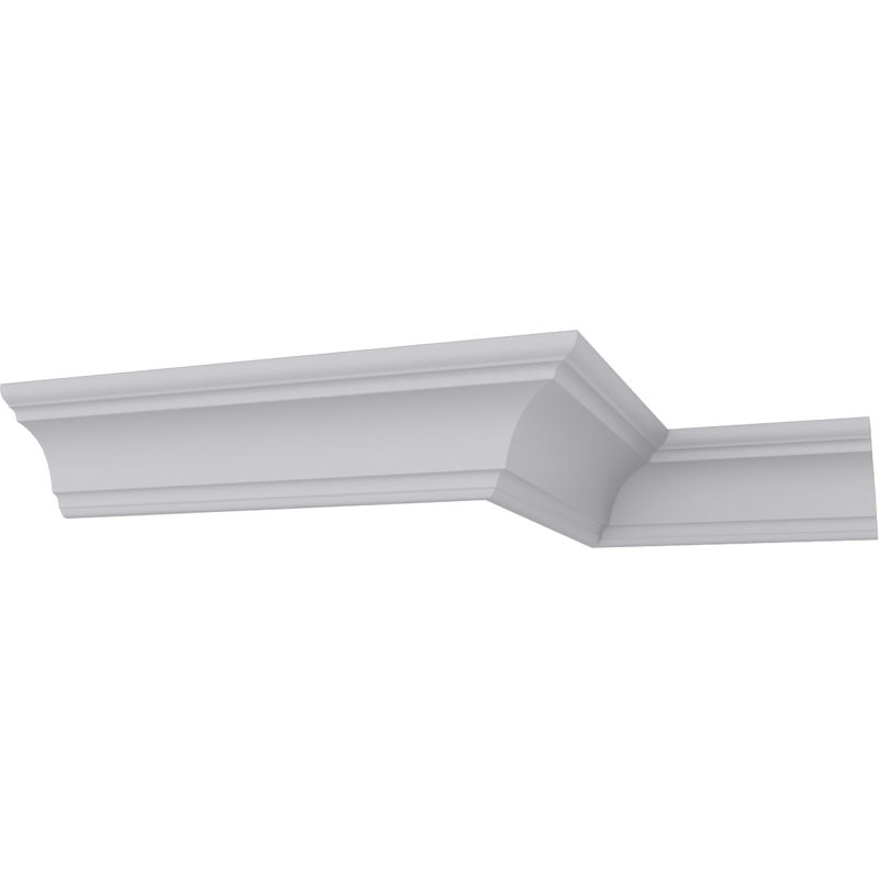 Eris Smooth White Urethane Crown Moulding, 94.5" Length