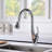 SUMERAIN Pull Down Kitchen Faucet Lead-free Stainless Steel Single Handle Kitchen Sink Faucet-114147333