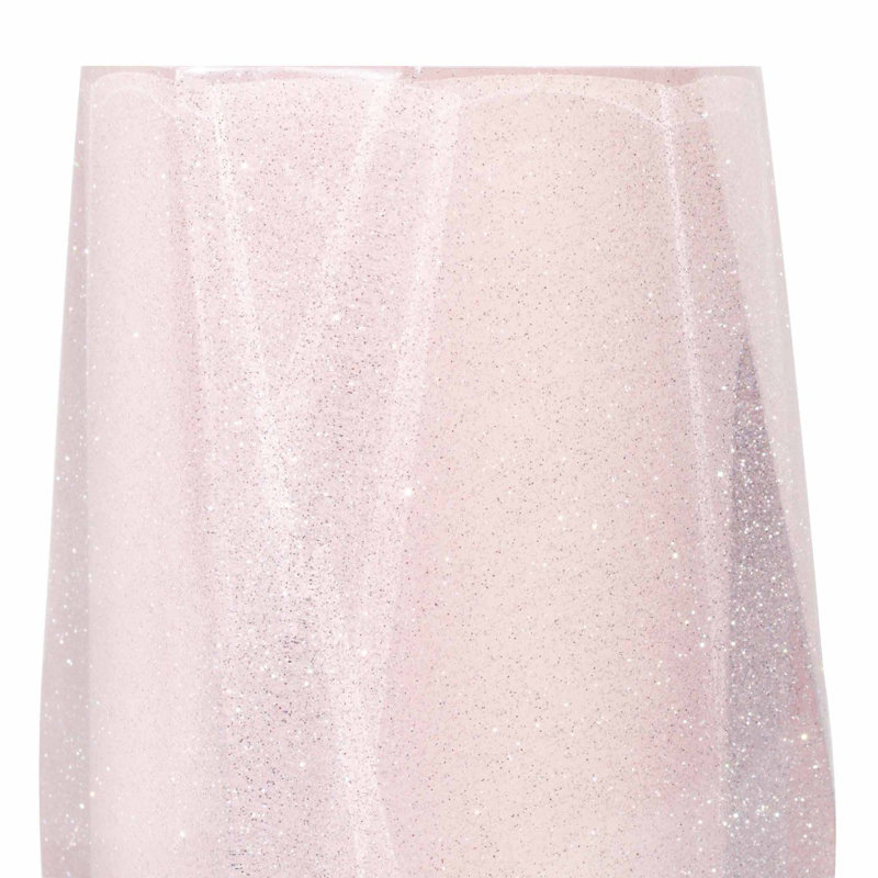 Brosse et support de toilette à facettes Sparkles Home | Résine en forme de losange durable de 15,5 po, Rose