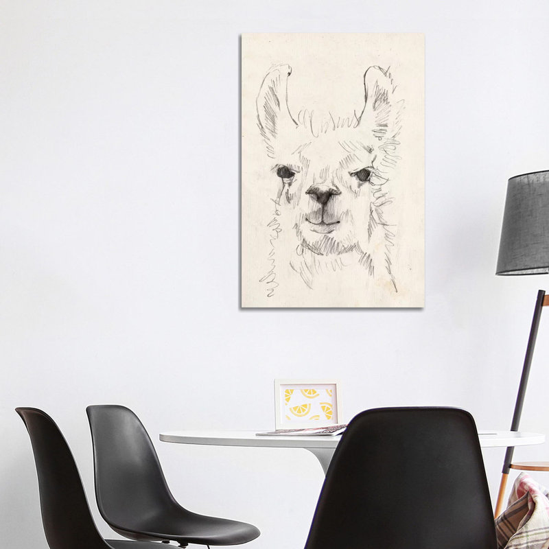 Llama Portrait I by Jennifer Goldberger - Wrapped Canvas Painting, 101.6 cm H x 66.04 cm W x 1.91 cm D