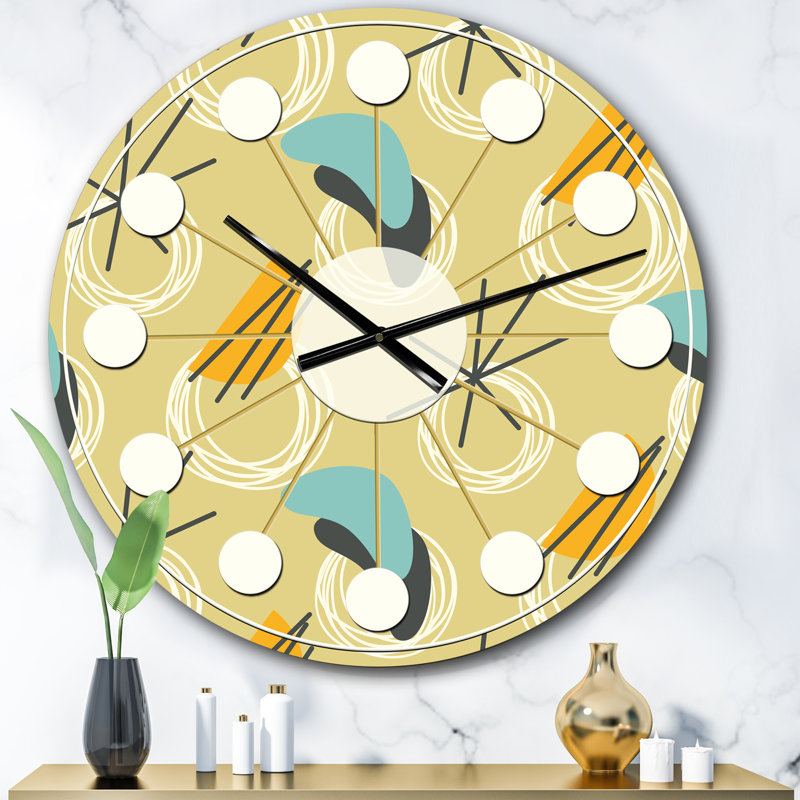 Horloge murale rétro Mid-Century, Surdimensionné