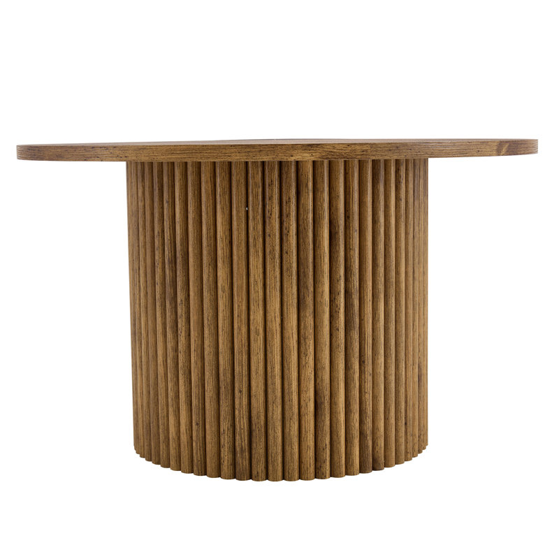 A Modern Circular Coffee Table With A Diameter Of 27.5 Inches Interprets Home Aesthetics And Practicality. MDF Material,Cylindrical Table Leg Design.Becoming The Visual Focal Point Of Home Decoration.