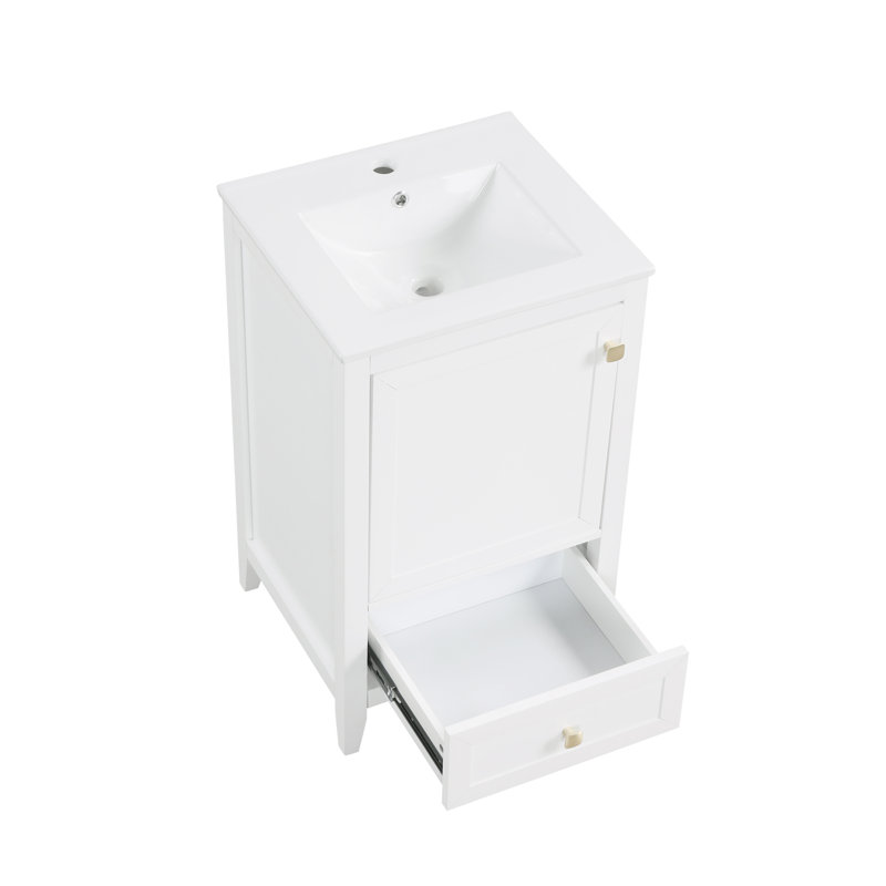 Meuble-lavabo de 20 po avec lavabo, Blanc