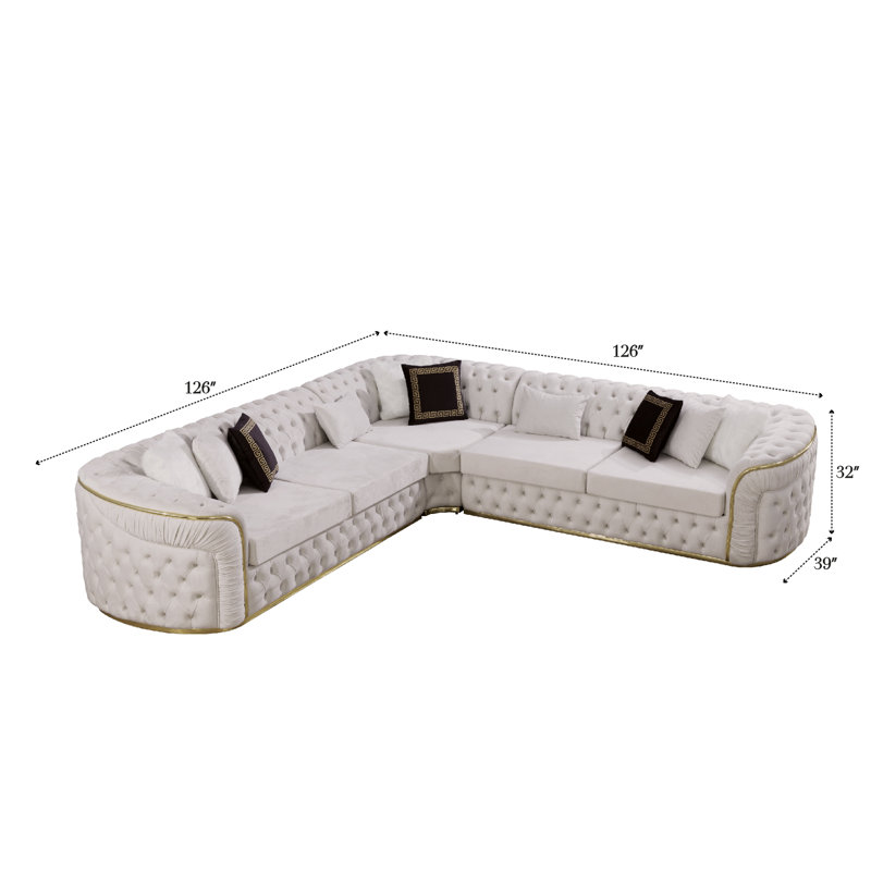 Canapé modulaire 3 pièces rembourré