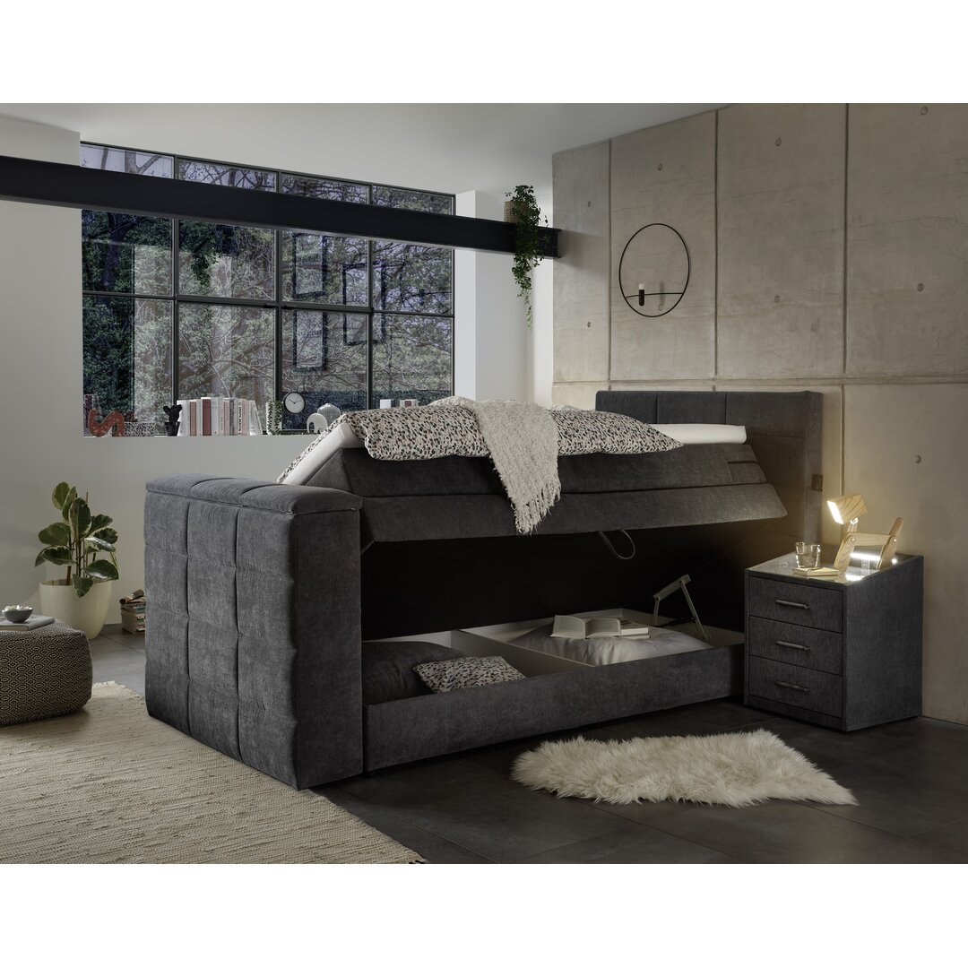 Elektrisch verstellbares Boxspringbett Aghalee mit Topper und Bettkasten