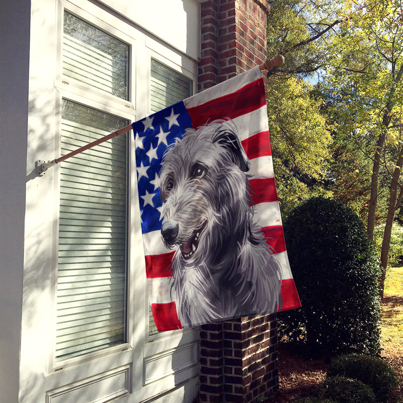 Polyester à 2 côtés 28 x 40 po drapeau maison, Lévrier écossais