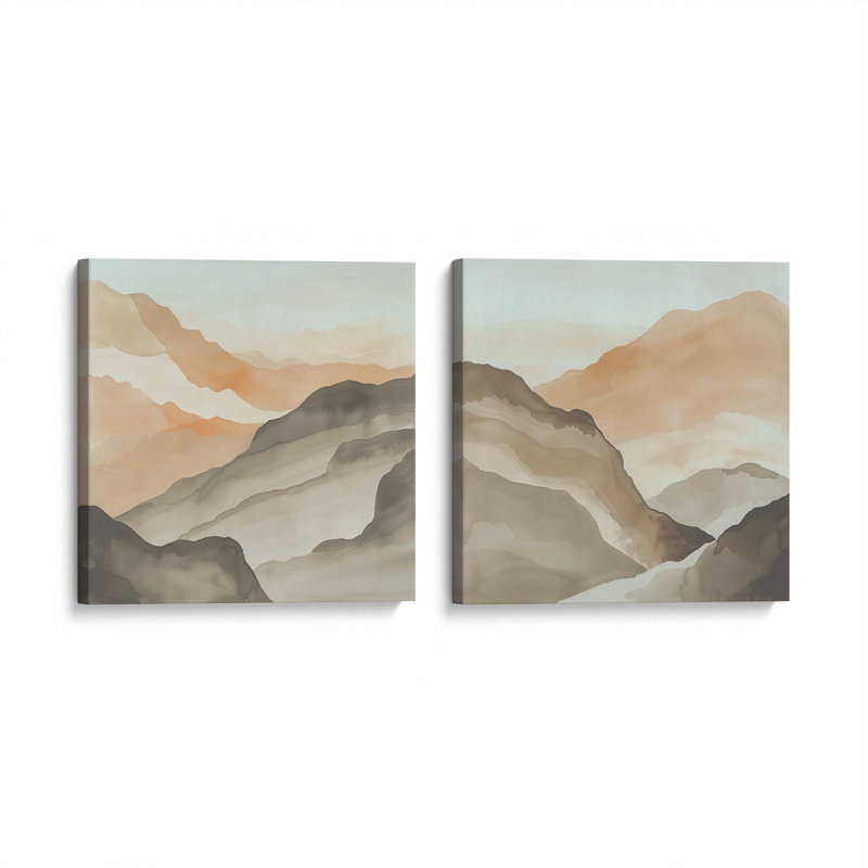 Ensemble de 2 impressions sur toile Amber Horizons, Toile tendue, H 24 po x l 48 po x P 1,25 po