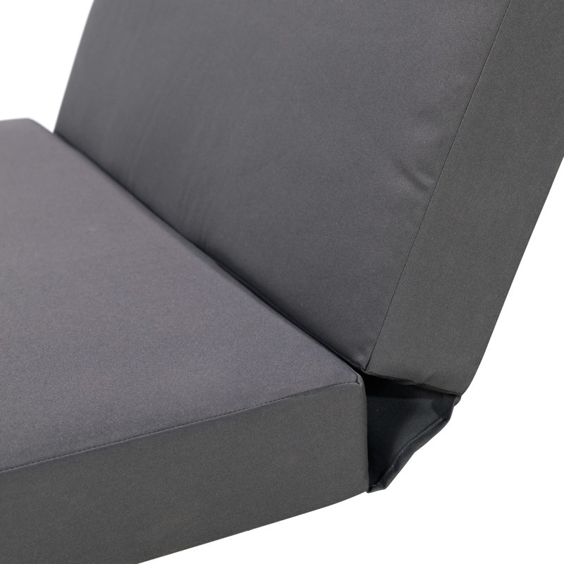 Gray Triple Folds Chaise Lounge Cushion. Soft Foam Lining For Comfort. . Weather- Material. Cover Easy Cleaning. Water- Cushion - Folds. Lined Extraordinary