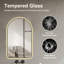 Miroir arqué 28 po x 48 po à DEL pour salle de bain, affichage de l'heure et de la température, rétroéclairage, antibuée, à intensité variable, avec trois températures de couleur - miroir de meuble-lavabo moderne, parfait pour un évier, cadre noir