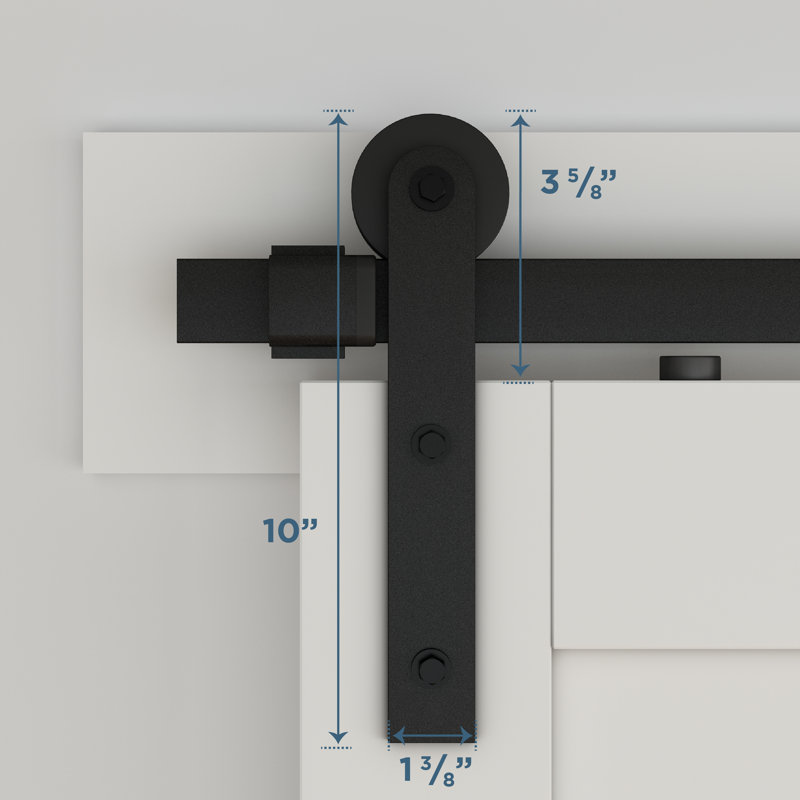 Matte Black 72-Inch Barn Door Hanger Kit with Screws