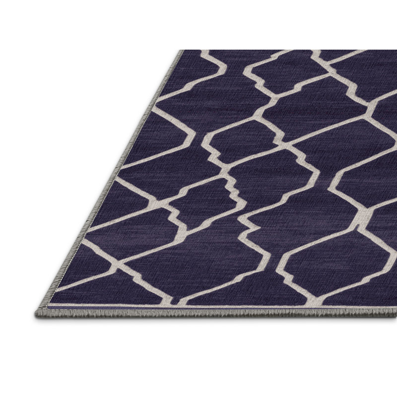 Tapis mauve lavable à la machine, Carré 7 pi