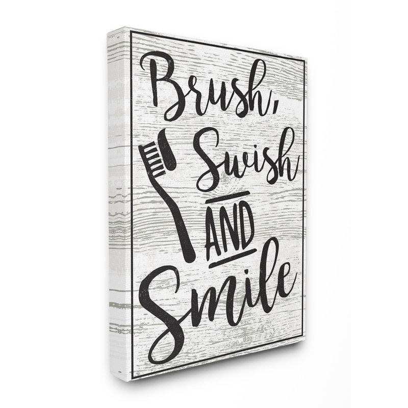 «Brush Swish and Smile», impression, Plaque murale, H 19 po x l 13 po x P 0,5 po