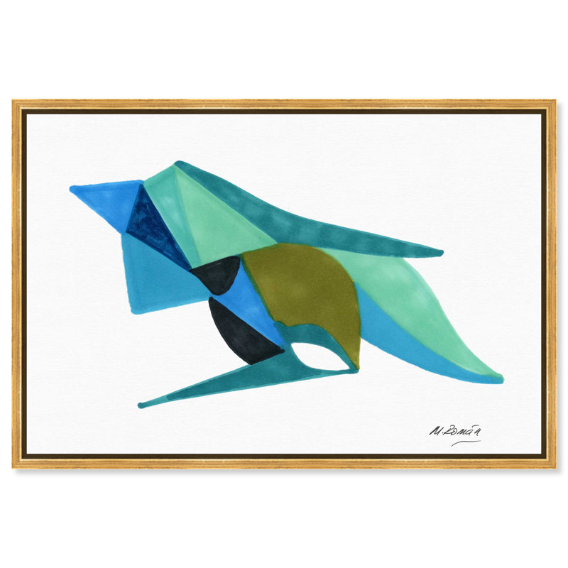 Manuel Roman - Azules Y Aquas Print by Oliver Gal, 17"H x 25"W, Gold Floater Frame