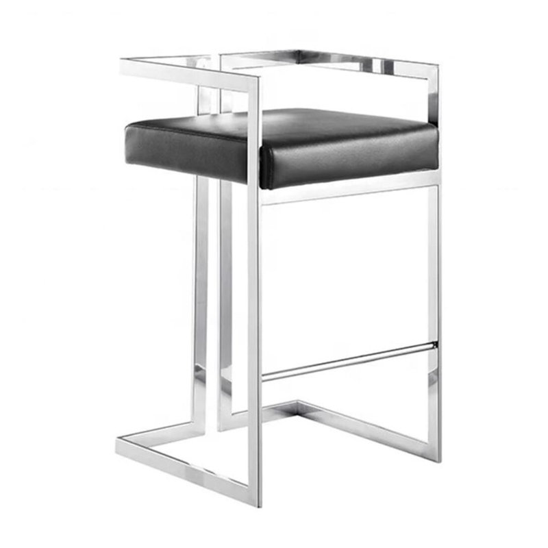 Mishra Pu Stool, Chrome, Black