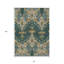Tapis intérieur / extérieur lavable en ikat gris et doré 8 pi x 10 pi